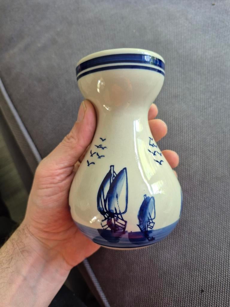 Delfts Blauw Vaasje met Hollandse Taferelen, Antiek en Kunst, Ophalen of Verzenden
