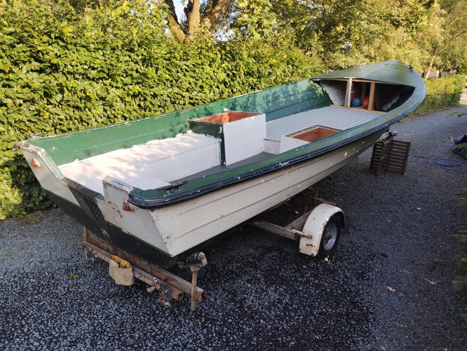 Prima boot met trailer en buitenboord motor !, Watersport en Boten, Ophalen, Gebruikt, Overige typen, Motorboot