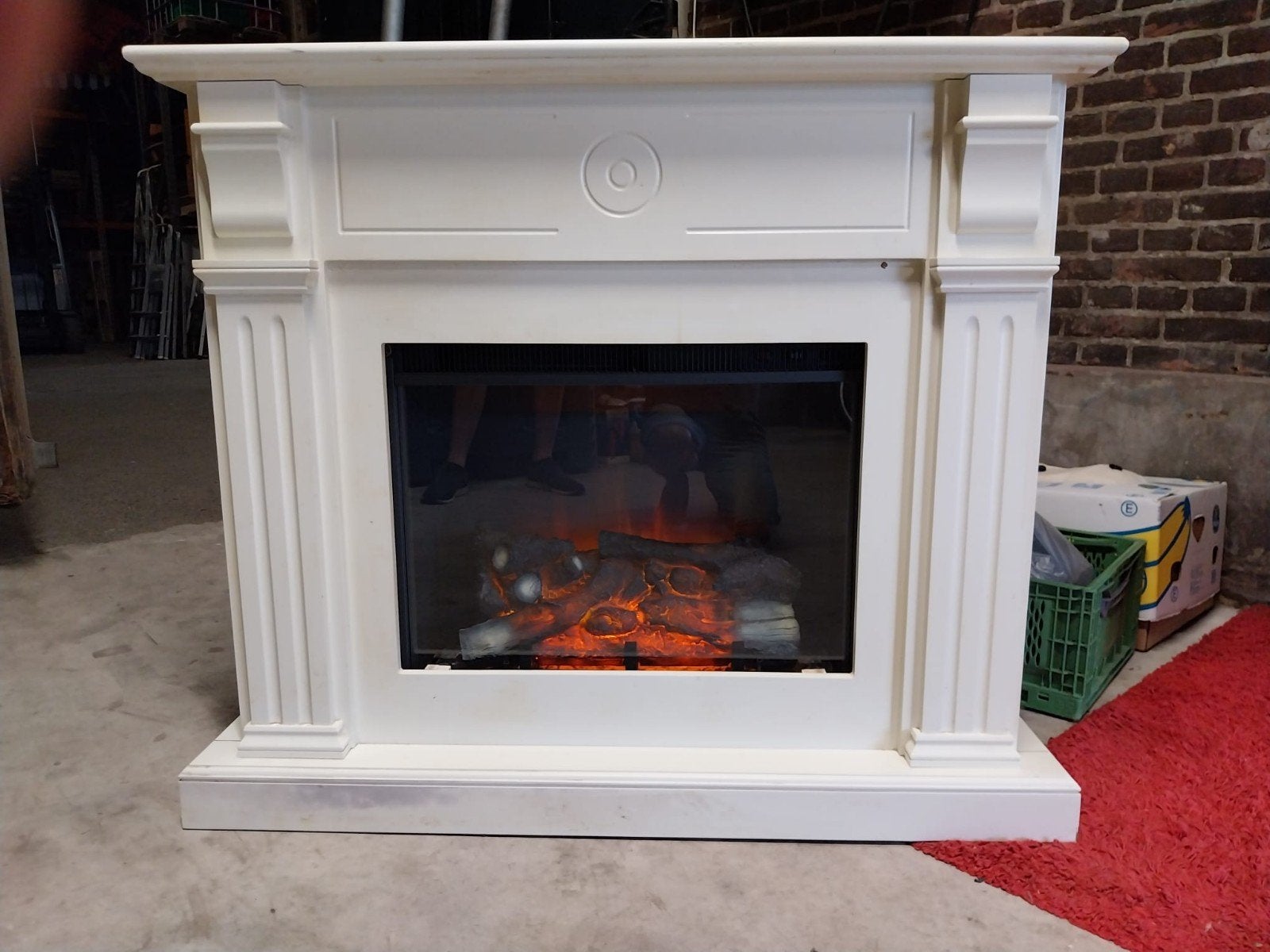 elektr. sfeerhaard met mantel, Huis en Inrichting, Haarden, Zo goed als nieuw, Elektrische haard, Ophalen