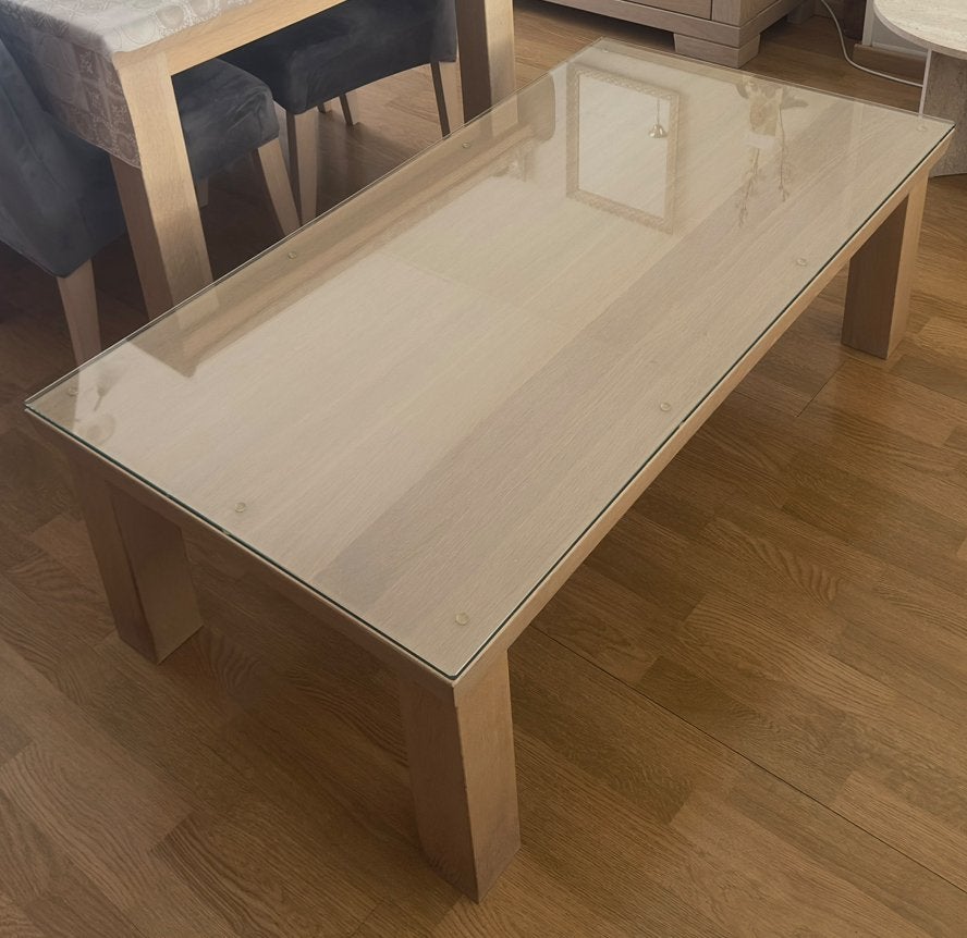 Salon Tafel, beige/echte eiken,, Huis en Inrichting, Ophalen