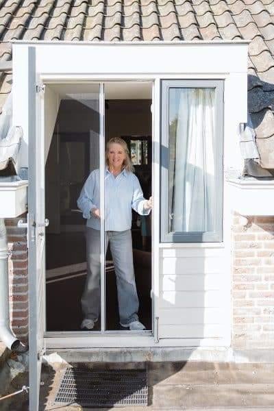 Oprol hordeur Unilux RHS Rondo 205cm hoog 125 cm breed nieuw, Hordeur, Nieuw, Schuifdeur, 200 tot 215 cm