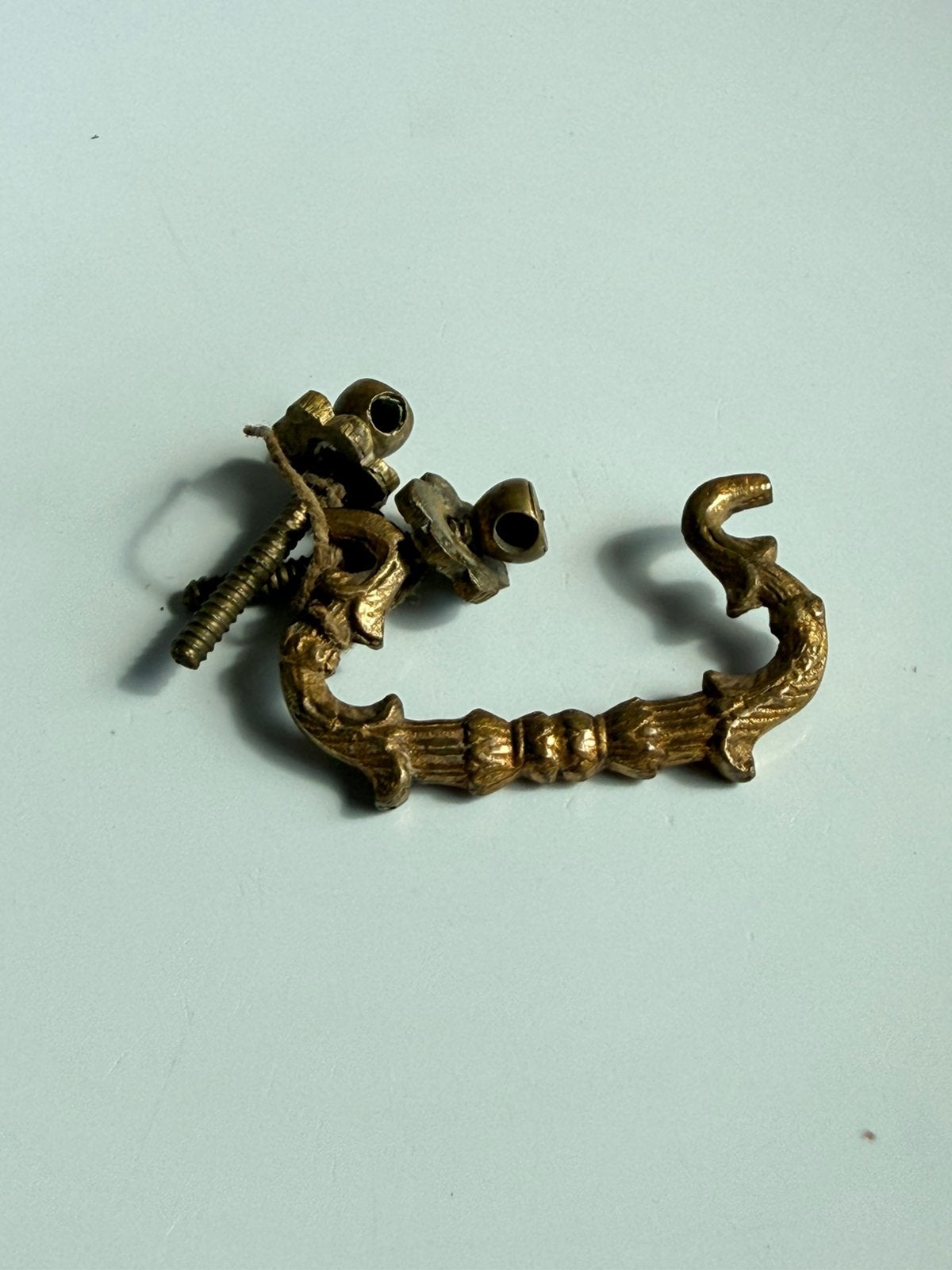 Vintage antiek koperen meubelgreep, Ophalen of Verzenden, Koper