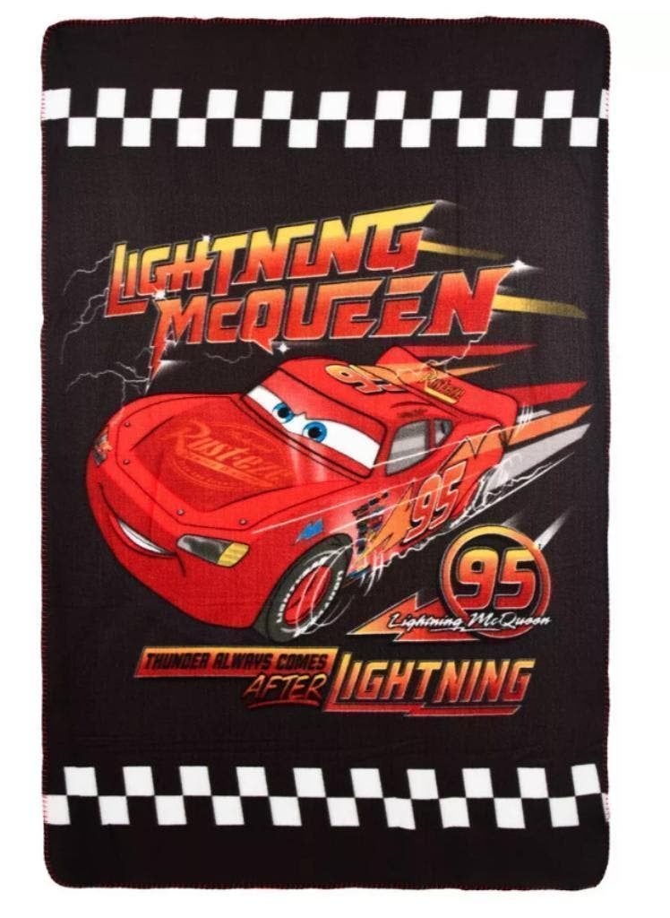 Disney Cars Fleece Deken - Thunder - Lightning McQueen, Zwart, Nieuw, Ophalen of Verzenden, Deken of Dekbed