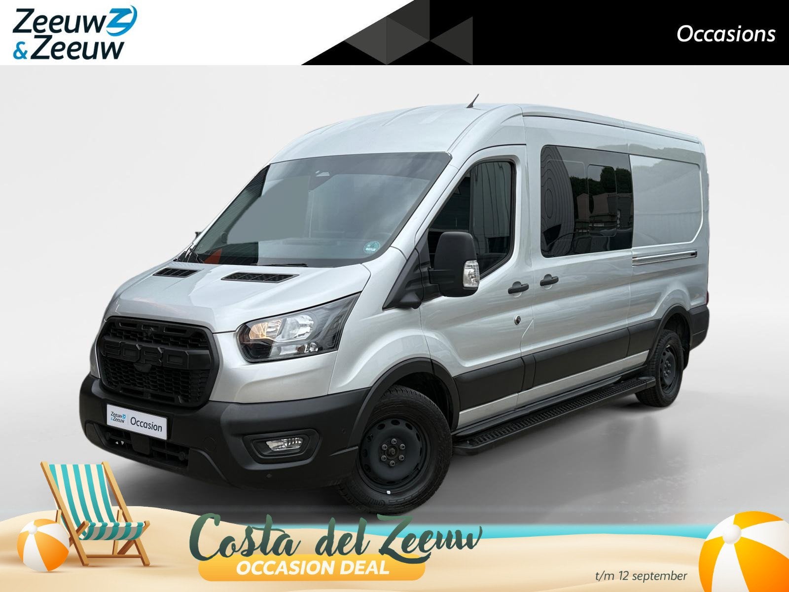 Ford Transit 350 2.0 TDCI L3H2 DC Trend | Dubbele Cabine | D, Auto's, Bestelauto's, Bedrijf, Te koop, 360° camera, ABS, Achteruitrijcamera