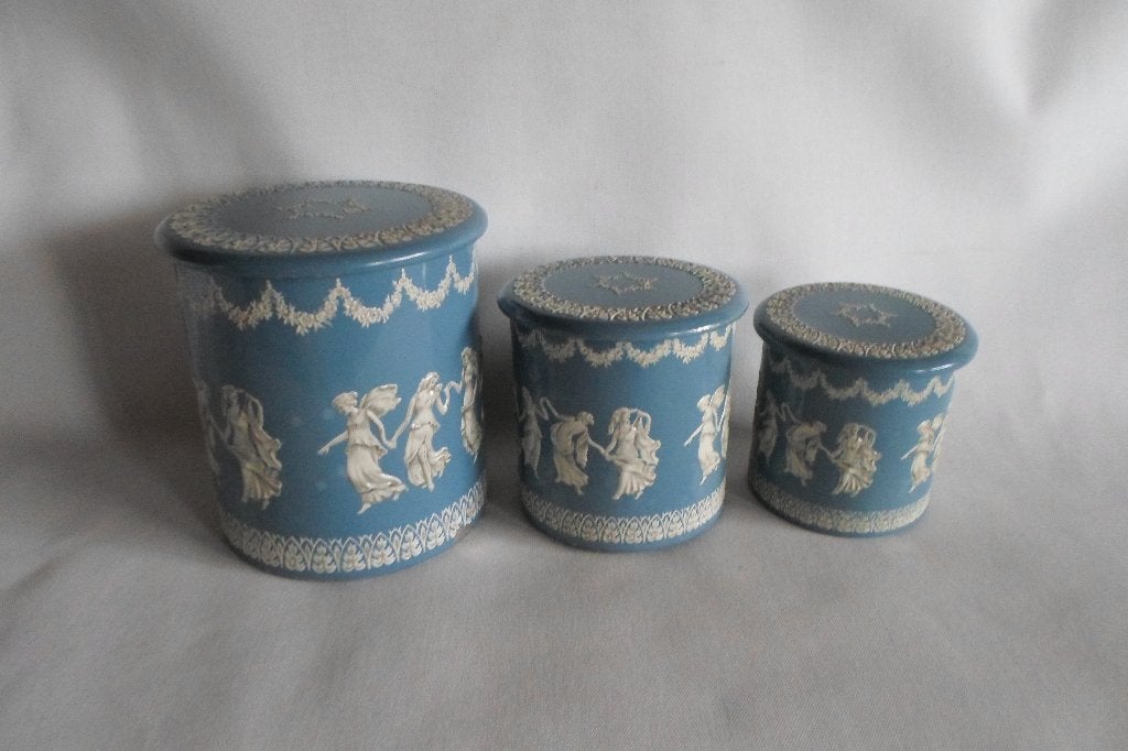 Douwe Egberts Blikken Wedgwood Stijl 3x, Ophalen of Verzenden, Gebruikt, Koffie, Douwe Egberts