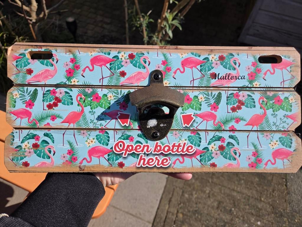 Mallorca Flessenopener voor Tuin met Flamingo Design, Ophalen of Verzenden, Gebruikt