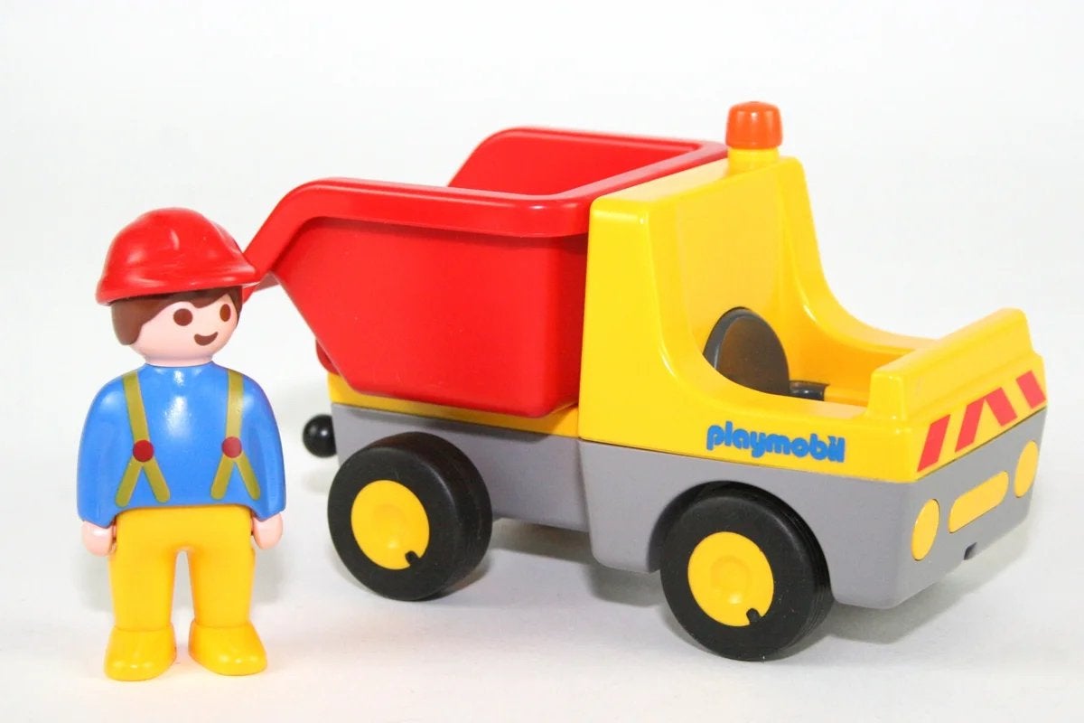 Playmobil 1.2.3 Kiepwagen met bouwvakker (set 6732), Gebruikt, Voertuig, 1.2.3, Complete set