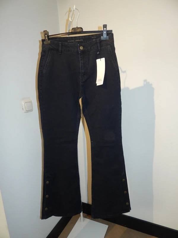 Studio Anneloes nieuwe zwarte jeans broek flared fit S/M