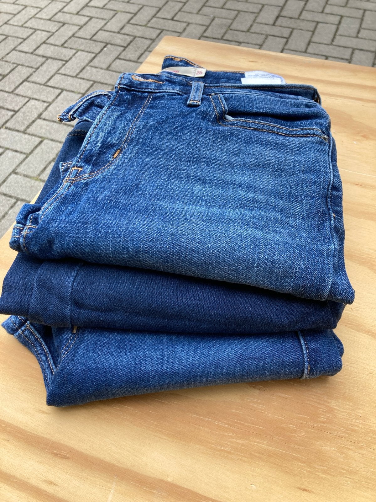 Levi's 711 Skinny & 720 High Rise Super Skinny Jeans W26, Kleding | Dames, Ophalen, Zo goed als nieuw, Blauw, W27 (confectie 34) of kleiner