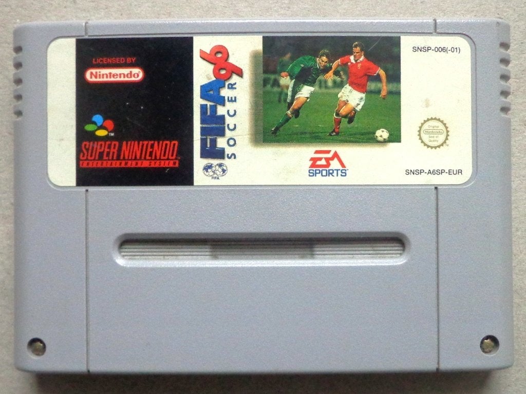 FIFA Soccer 96 voor de Europese Super Nintendo, Gebruikt, 2 spelers, Ophalen of Verzenden, Vanaf 3 jaar