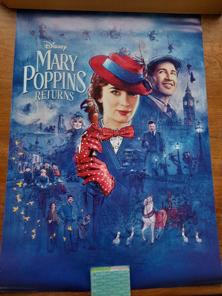 Filmposter mary poppins, Ophalen of Verzenden, Overige figuren, Zo goed als nieuw, Plaatje of Poster