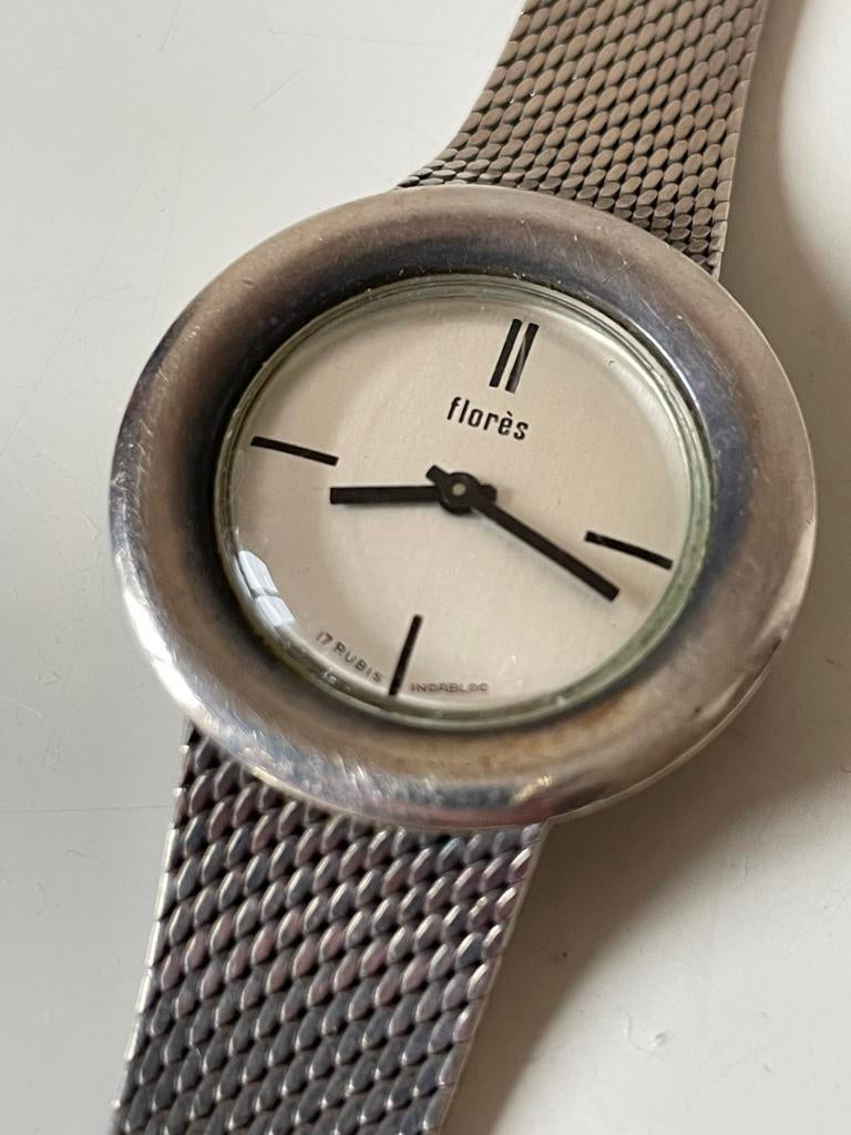 Florés horloge zilver., Ophalen of Verzenden, Zilver, Overige merken