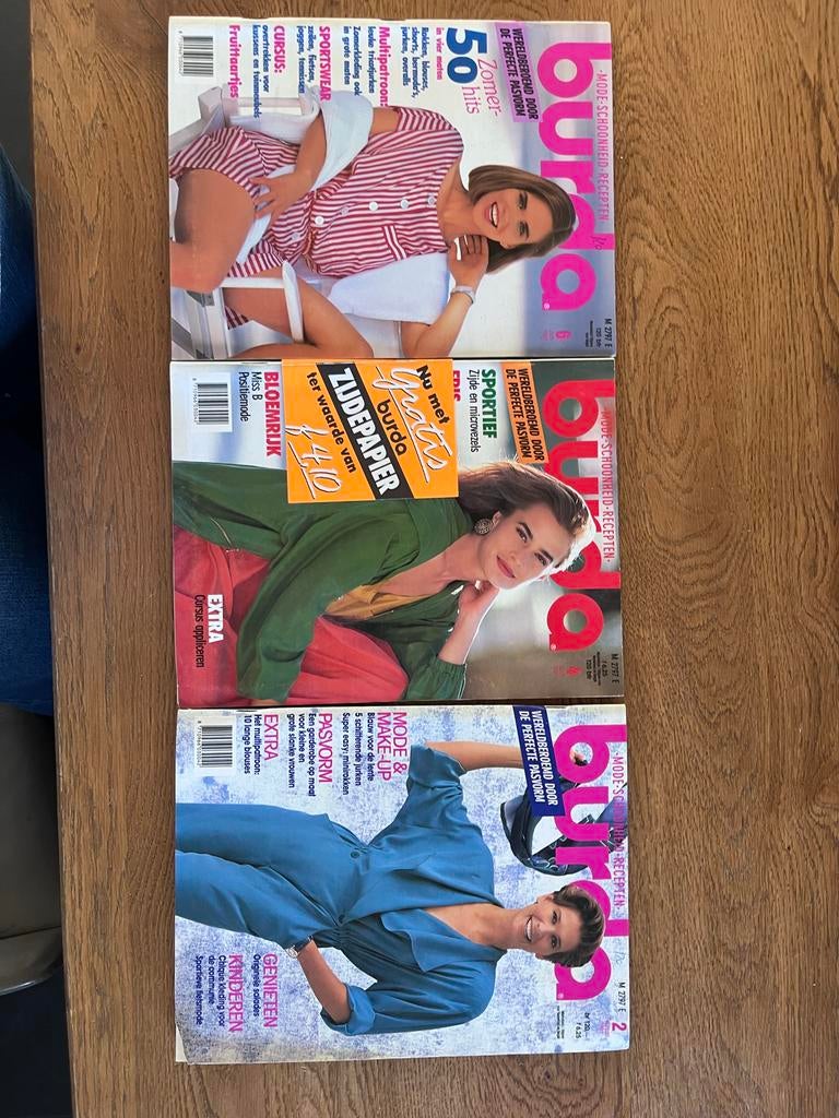 3 Burda tijdschriften 1991 - Mode, schoonheid & recepten, Ophalen of Verzenden, Gelezen, Damesbladen