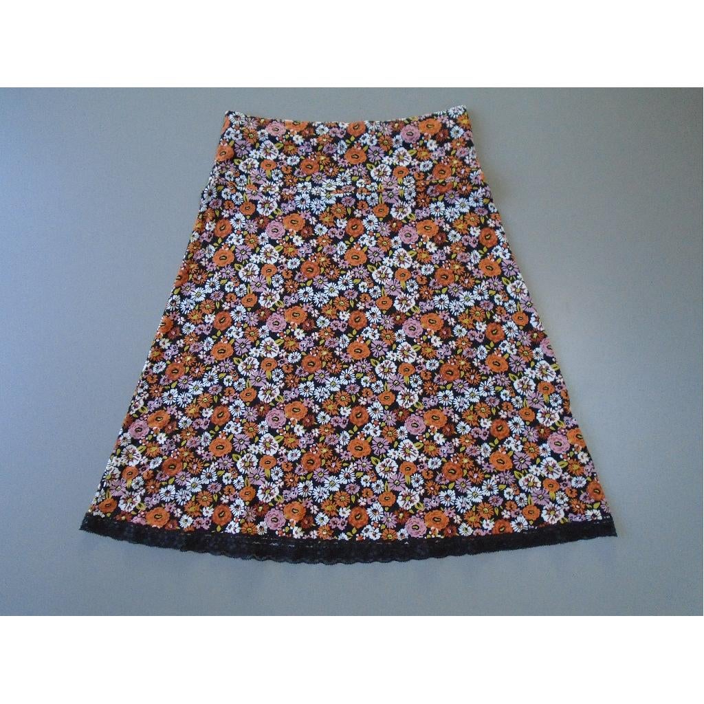 Blutsgeschwister S/36 retro alijn rok bloemetjes nieuwstaat, Kleding | Dames, Overige kleuren, Verzenden, Maat 36 (S), Onder de knie