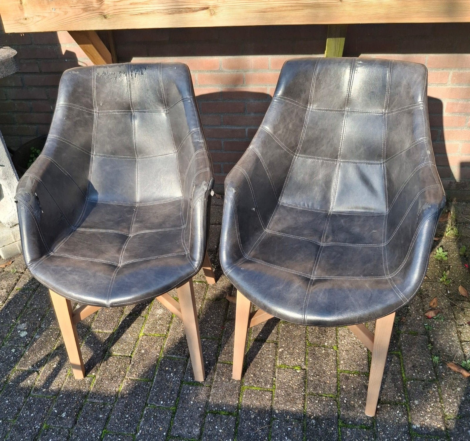 6 comfortabele eetkamerstoelen, Huis en Inrichting, Gebruikt, Twee, Zwart, Hout