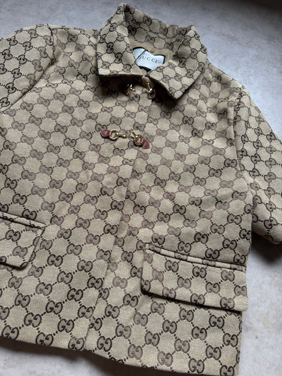 Gucci GG Horsebit Jasje - Nieuw met labels, Ophalen of Verzenden, Nieuw, Maat 36 (S), Beige