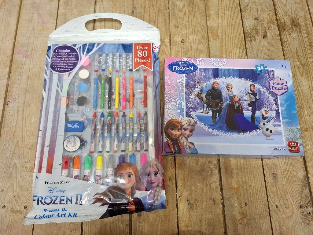 Elsa vloerpuzzel, verf,tekenset, Ophalen of Verzenden, Gebruikt