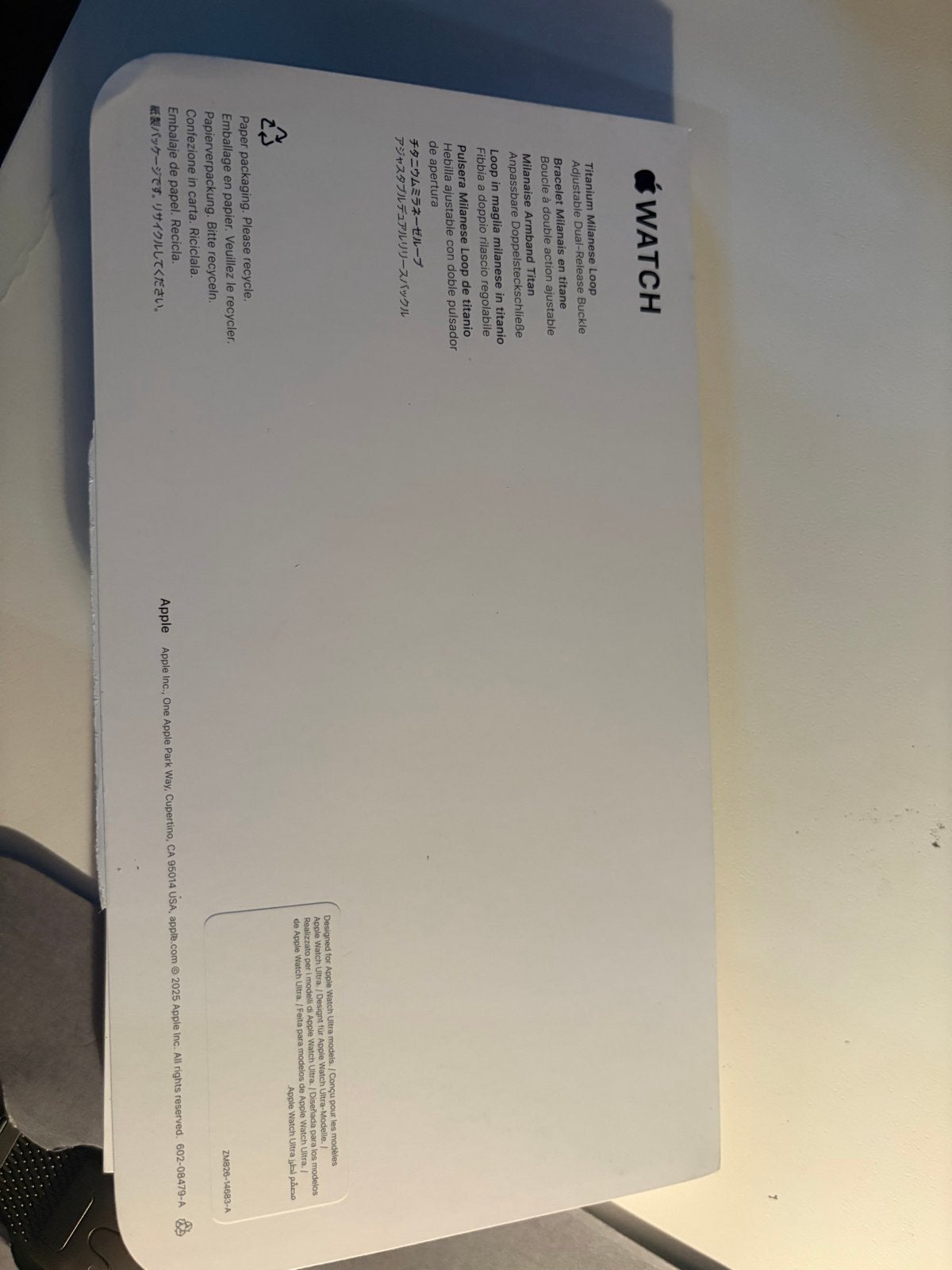 Apple Watch Titanium Milanese Loop Band Zwart