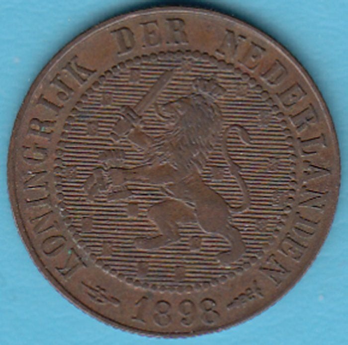 Nederland 2½ cent 1898 Wilhelmina, Sch. 949 in munthouder, Postzegels en Munten, Munten | Nederland, Ophalen of Verzenden, Koningin Wilhelmina