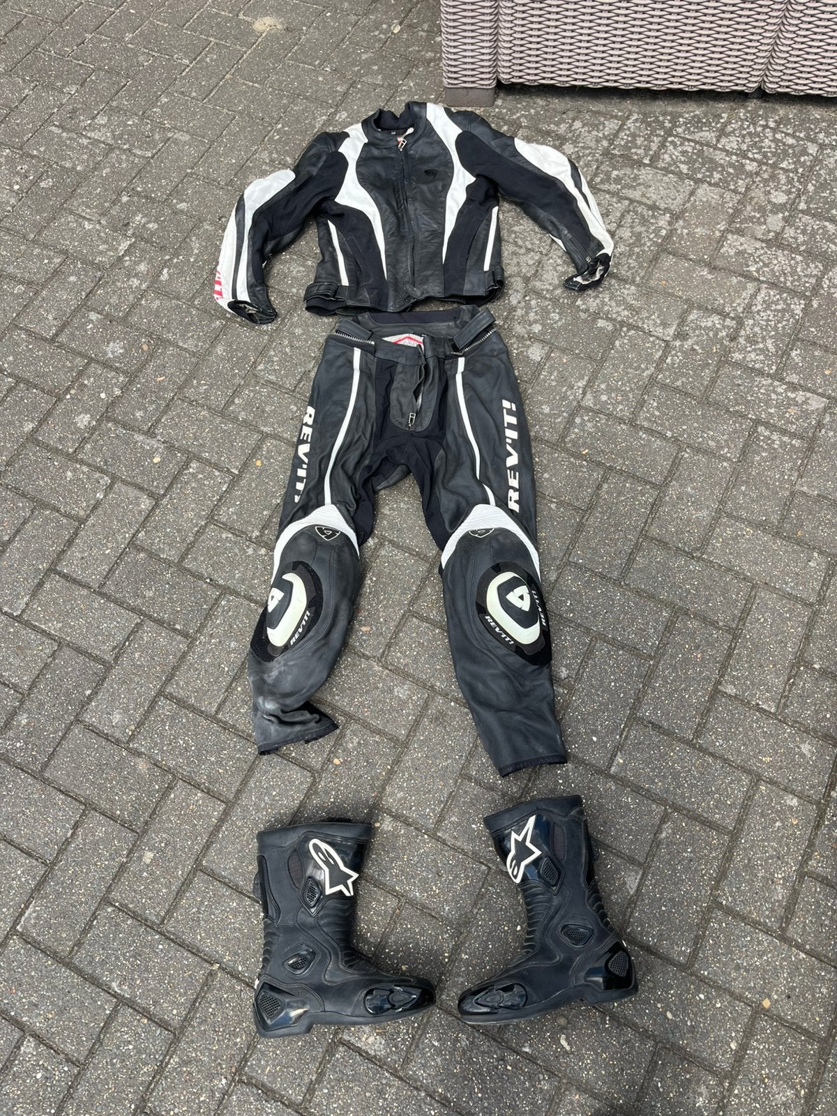 Zgan Complete combi pak motorpak leer Rev it dames maat 38, Motoren, Kleding | Motorkleding, Ophalen of Verzenden, Tweedehands