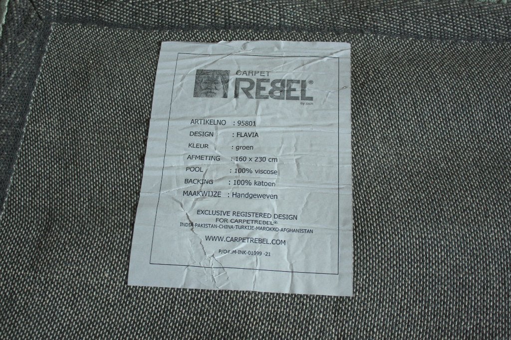 Prachtig groen vloerkleed Flavia REBEL 160 x 230 cm., Ophalen, 150 tot 200 cm, Rechthoekig, Groen