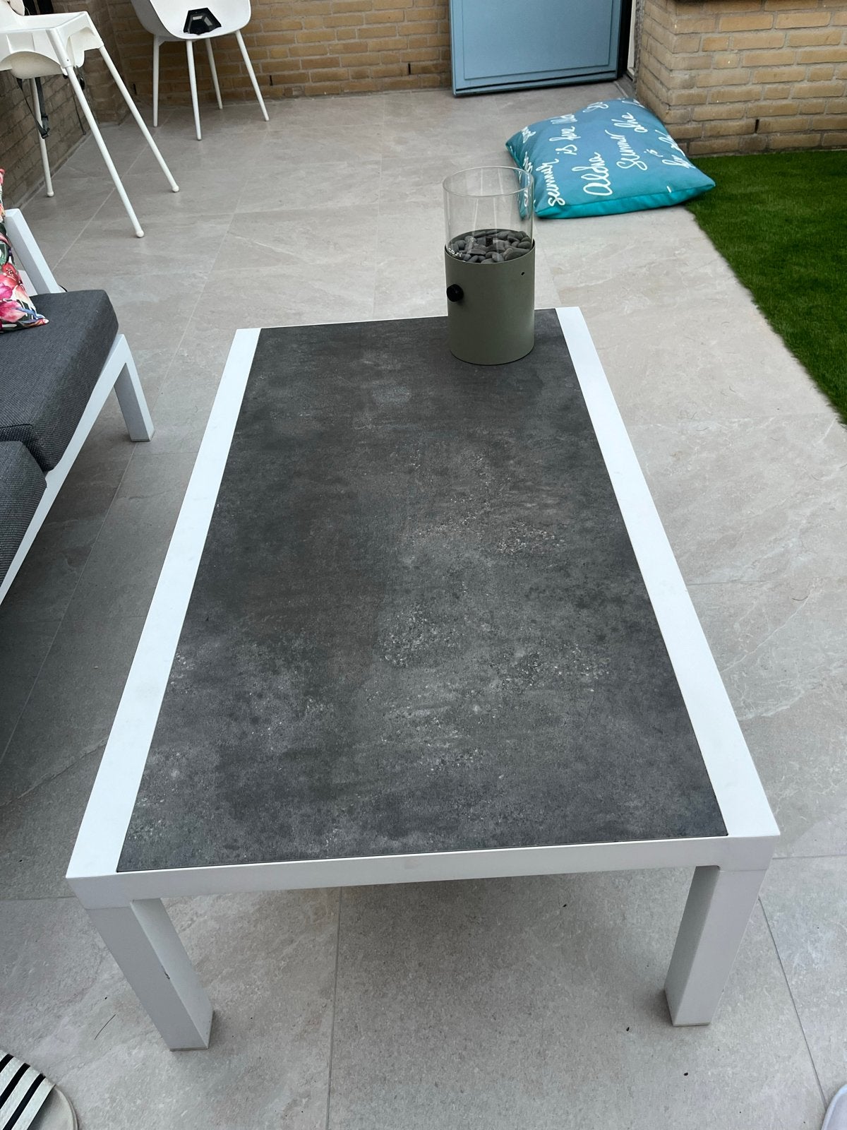 Stevige tuintafel met keramieken blad - 120x70cm, Ophalen, Zo goed als nieuw, Rechthoekig, Overige materialen