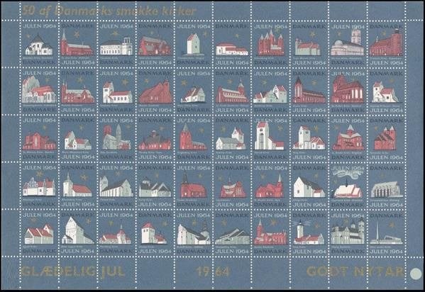 DENEMARKEN (Faroer/Groenland) 1964 vel 50 Deense Kerst Zegel, Postzegels en Munten, Verzenden, Denemarken, Postfris