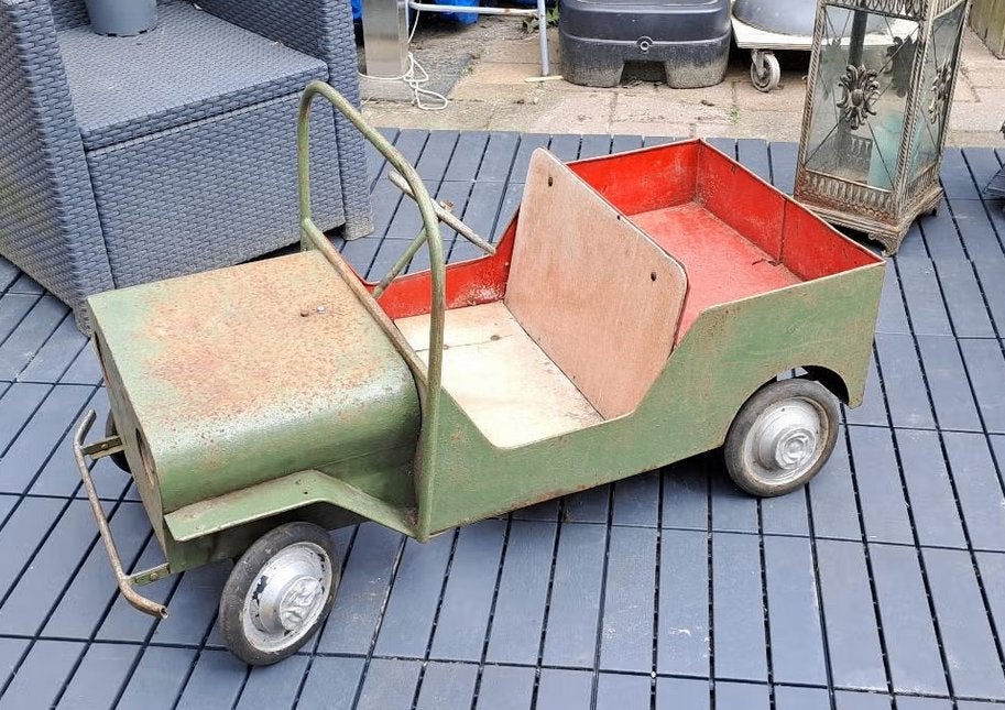 oude metalen trapauto, Antiek en Kunst, Ophalen