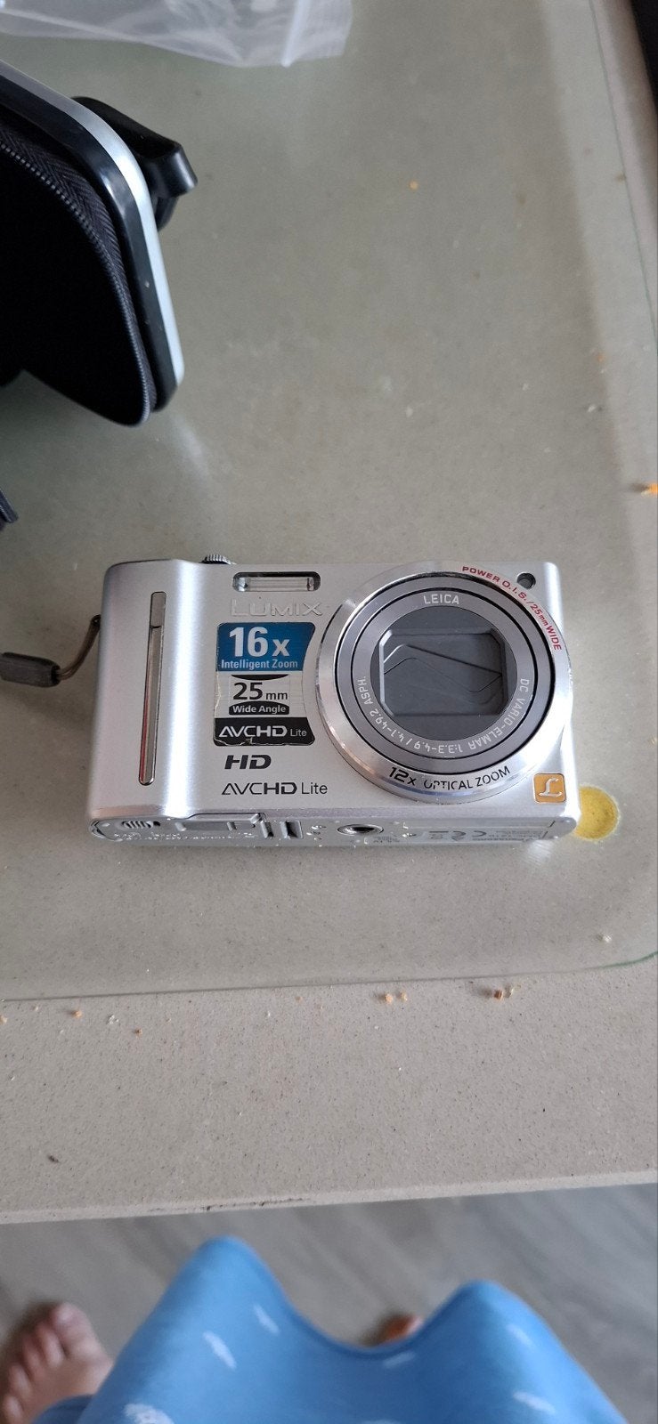Panasonic Lumix DMC-TZ10 met hoesje, 2 accu's en oplader, Cameratas, Gebruikt, Panasonic, Ingebouwde flitser