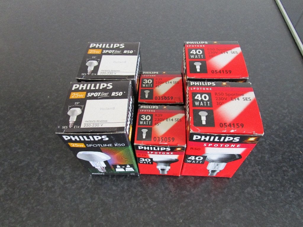 Philips Spotline R50 en Spotone R39/R50 gloeilampen, Gloeilamp, Nieuw, Daglicht, Philips