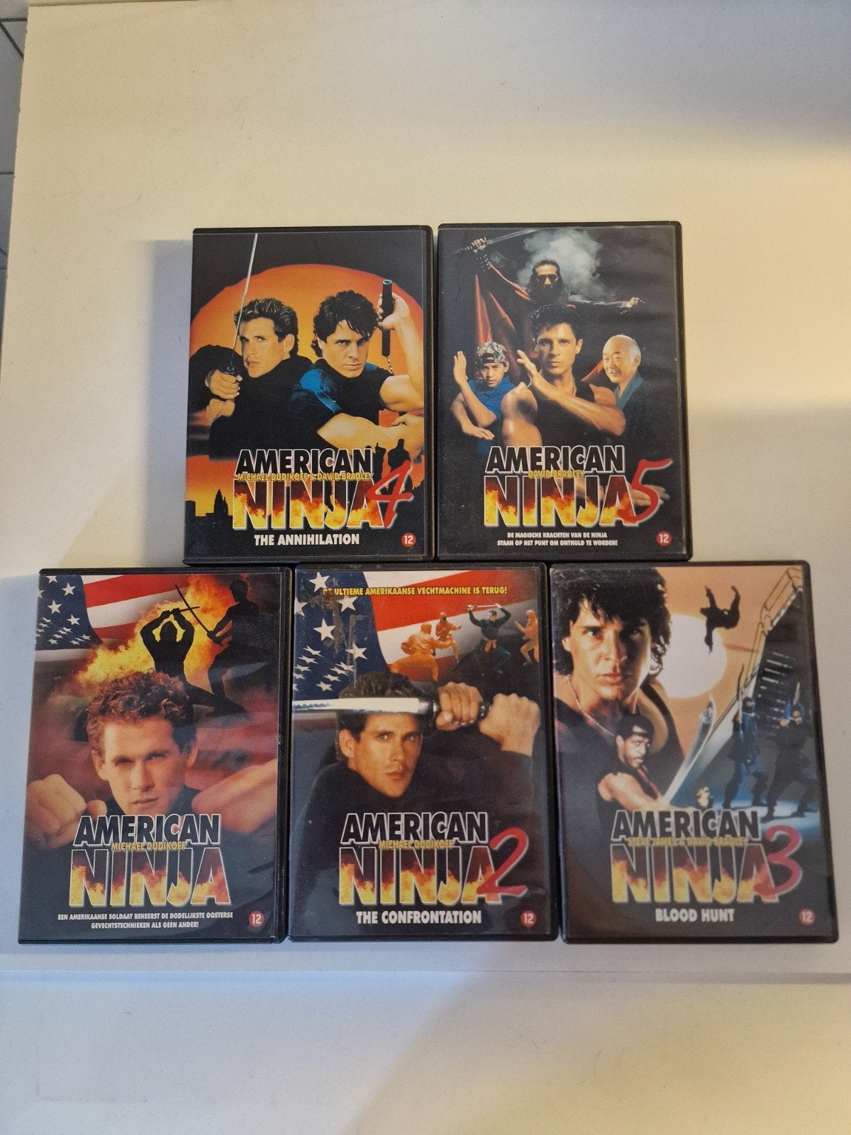 American Ninja DVD set (deel 1 t/m 5), Vanaf 12 jaar, Ophalen of Verzenden, Gebruikt