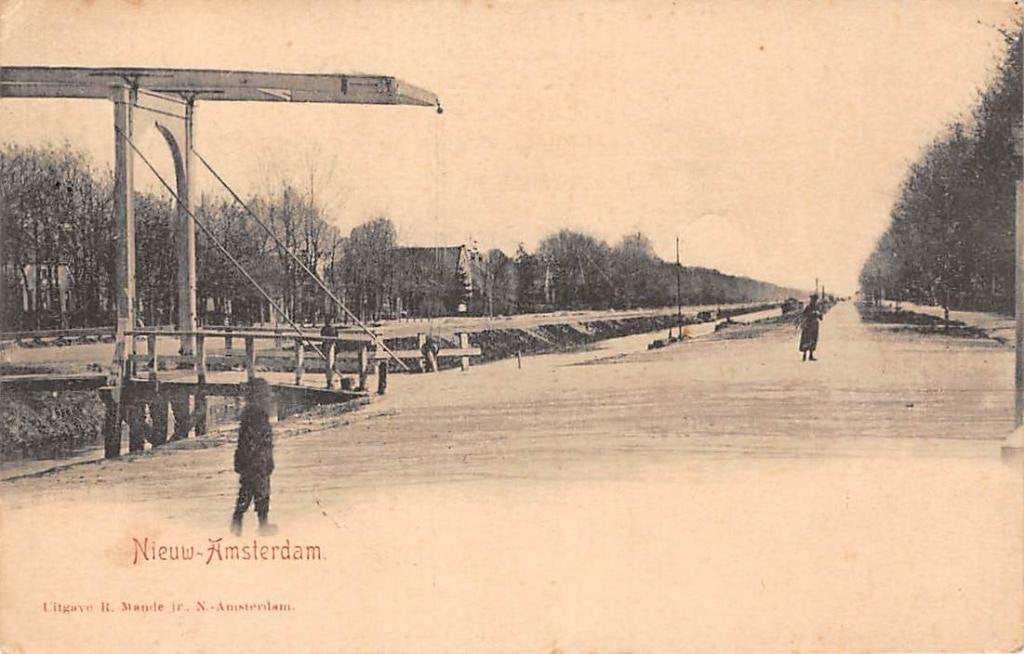 Nieuw-Amsterdam Ophaalbrug Veenoord Winter sneeuw Drenthe, Ophalen of Verzenden, Voor 1920, Gelopen, Drenthe