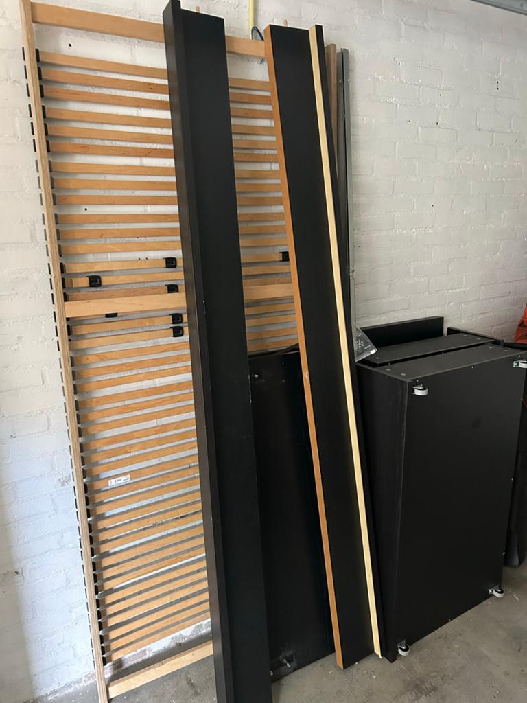 IKEA Malm eenpersoonsbedframe met lades, Huis en Inrichting, Slaapkamer | Bedden, Ophalen, Gebruikt, 90 cm, Eenpersoons