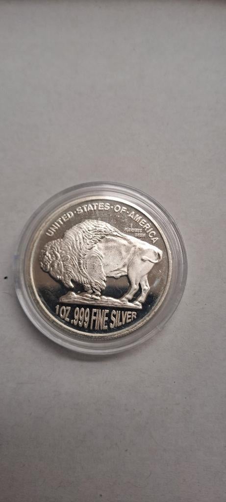 Amerikaanse Zilveren Buffel Munt 1 oz .999 Fijn Zilver, Ophalen of Verzenden, Noord-Amerika, Losse munt, Zilver