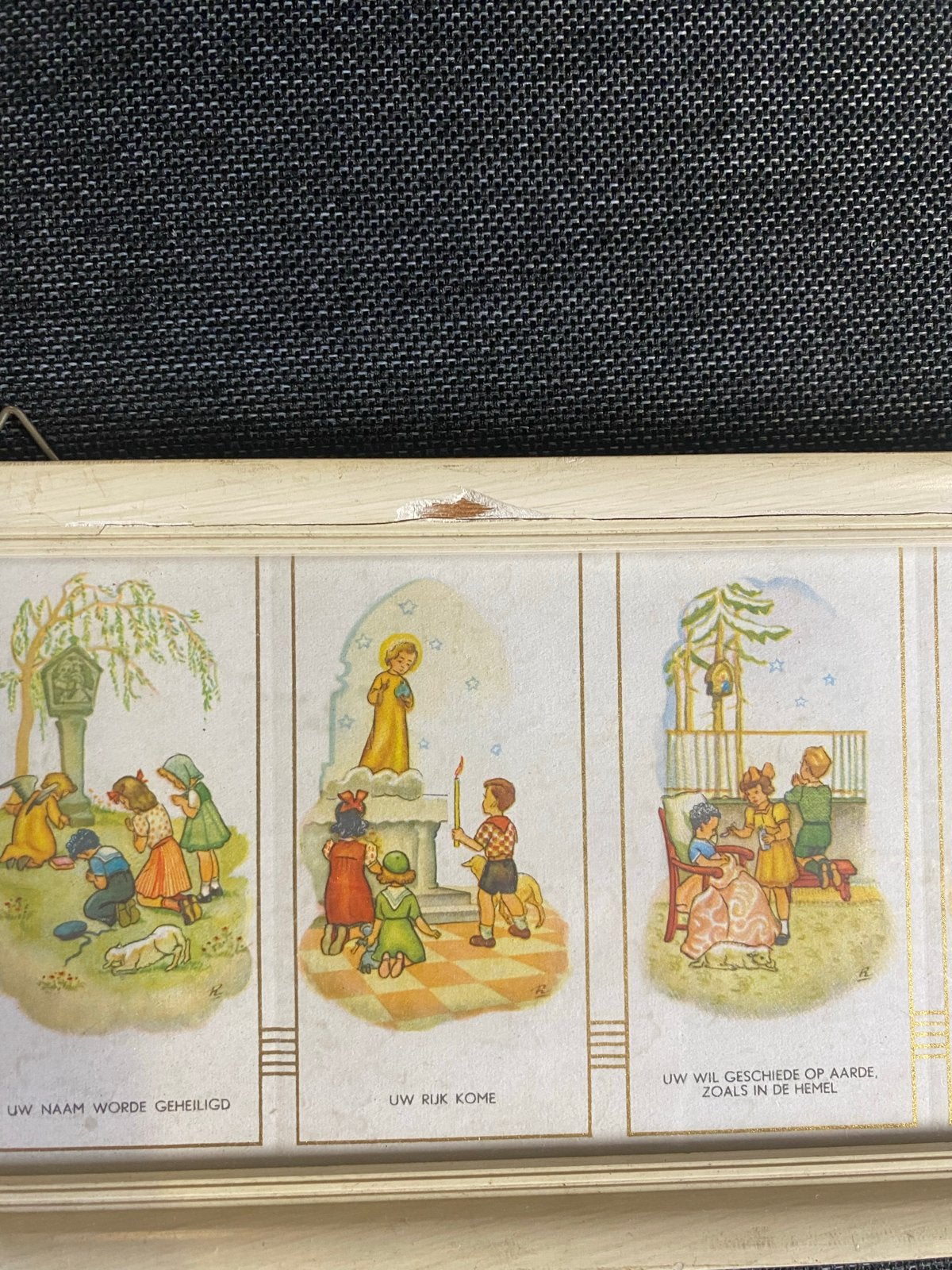 Vintage Onze Vader Gebed Prentenlijst, Antiek en Kunst, Ophalen
