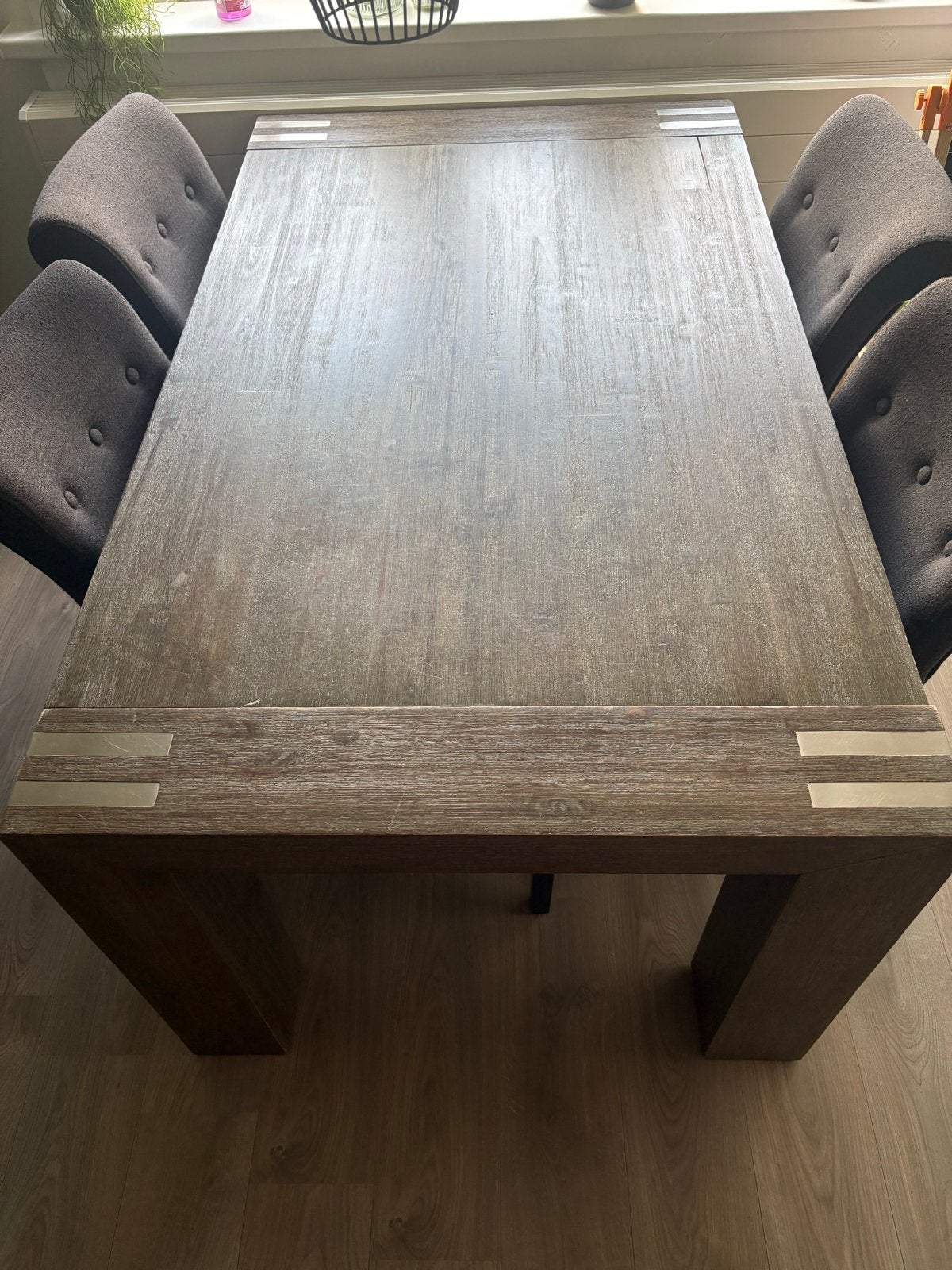 Eettafel met stoelen, Ophalen, Gebruikt, 50 tot 100 cm, 150 tot 200 cm