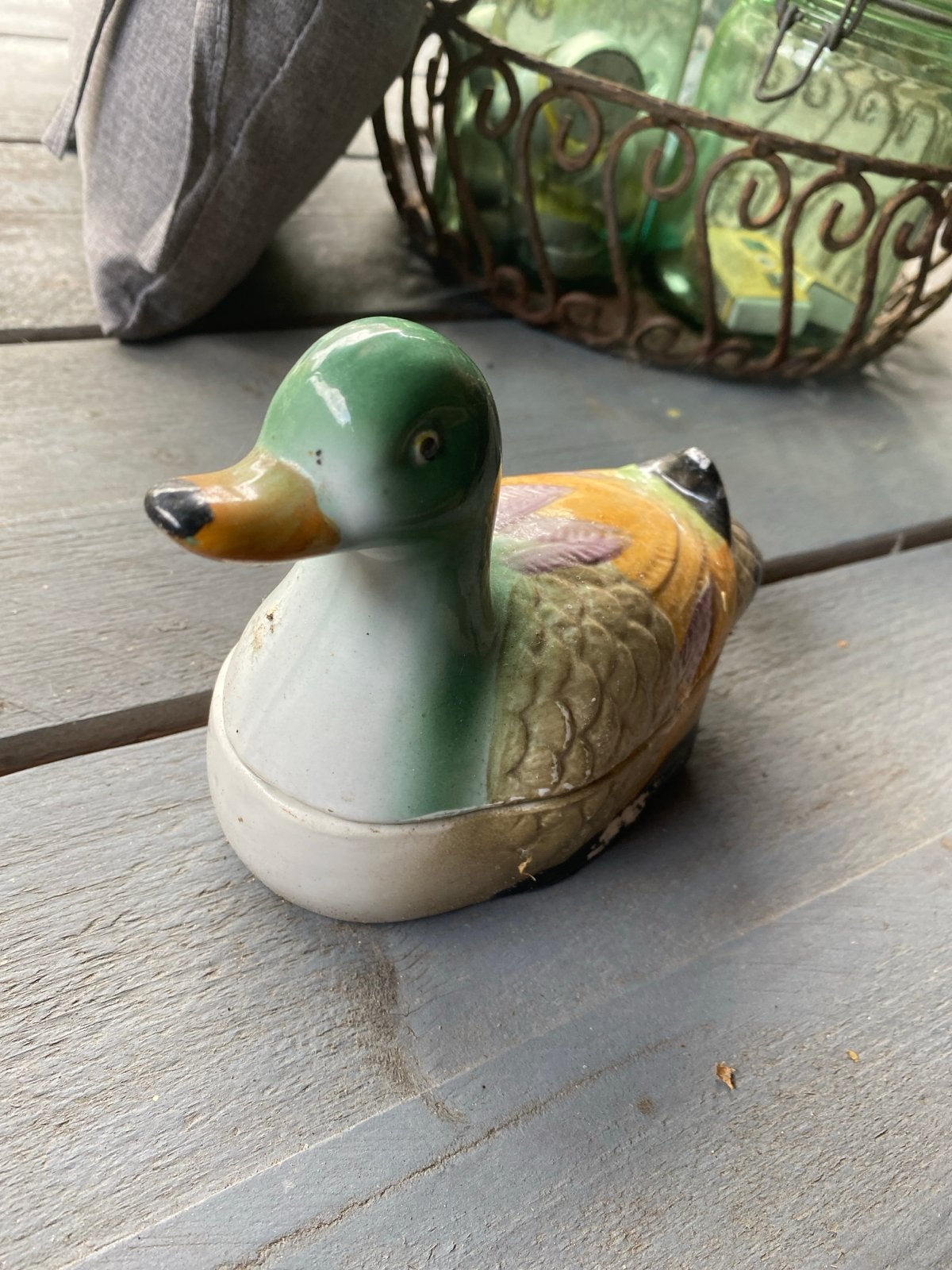 Vintage keramische eend botervloot, Ophalen of Verzenden