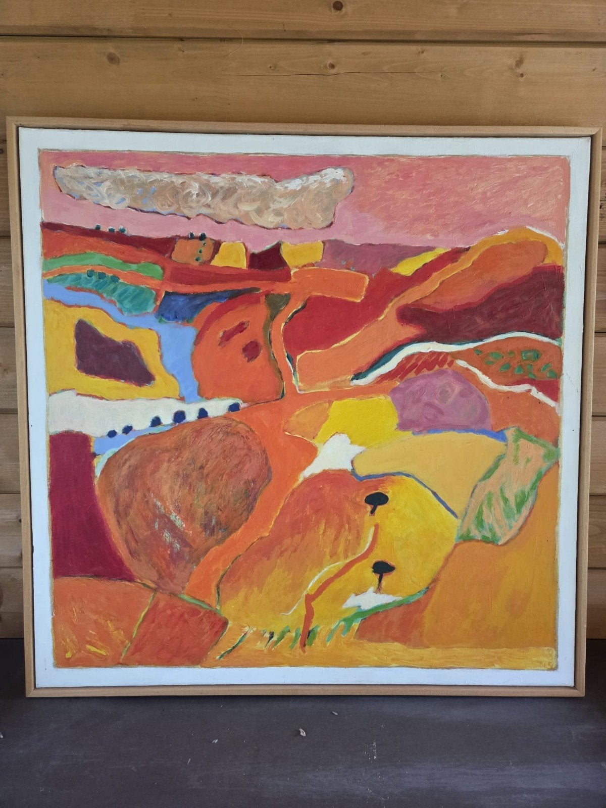 Abstract Landschap Schilderij - Levendige Kleuren, Antiek en Kunst, Ophalen