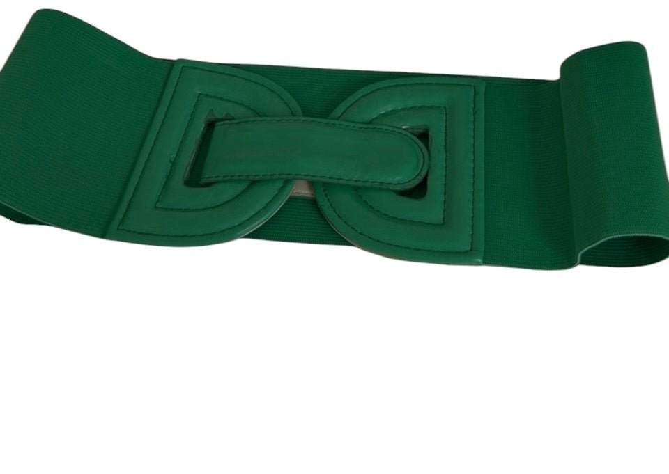 Elastische riem sage|D-gesp|groen, Kleding | Dames, Riemen en Ceinturen, 5 cm of meer, Tailleriem, Ophalen of Verzenden, Zo goed als nieuw