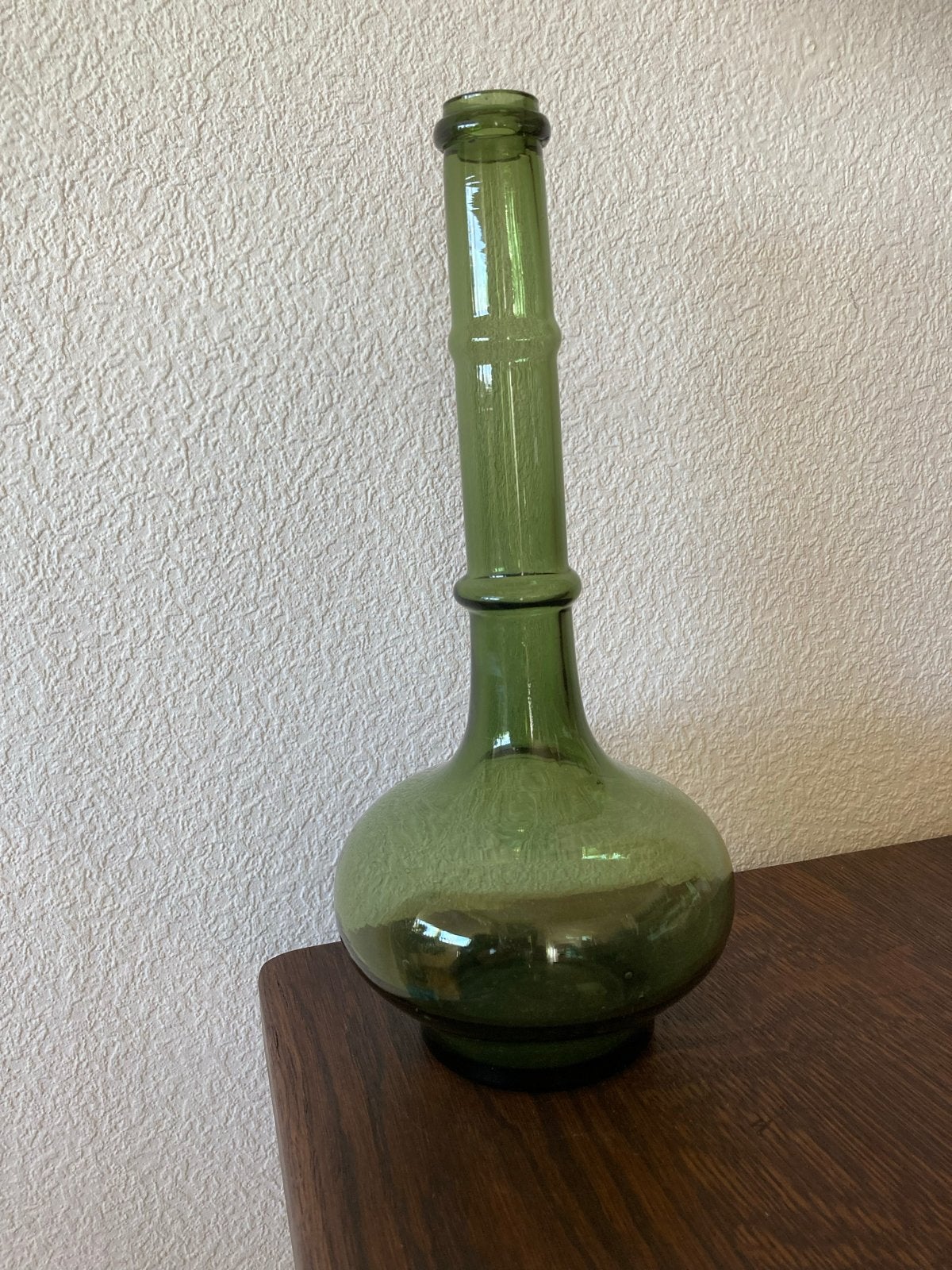 Groene flesvaas Bamboe pijpvaas Vetreria Etrusca Empoli, Antiek en Kunst, Ophalen of Verzenden