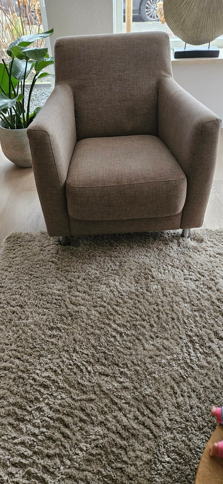 Fauteuil taupe., Huis en Inrichting, Fauteuils, Ophalen, 75 tot 100 cm, 50 tot 75 cm