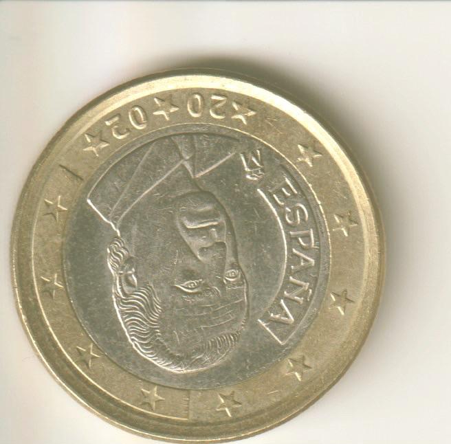 1 euro 2002 spanje, Verzenden, Spanje, 2 euro