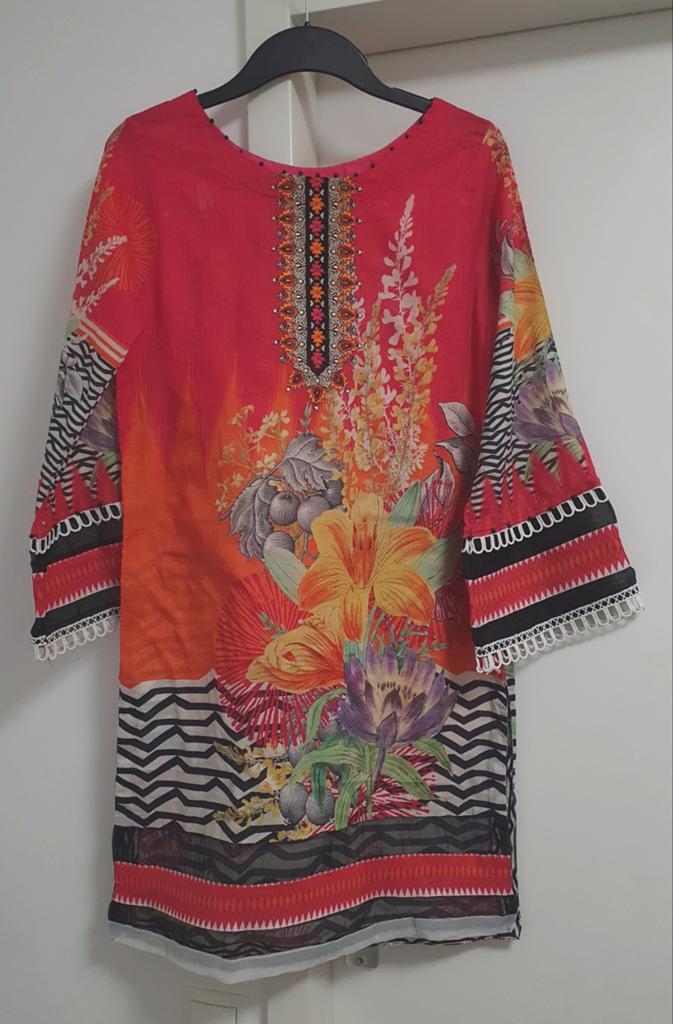Geborduurde katoenen tuniek maat S indiase kameez kurta jurk, Kleding | Dames, Ophalen of Verzenden, Zo goed als nieuw, Maat 36 (S)