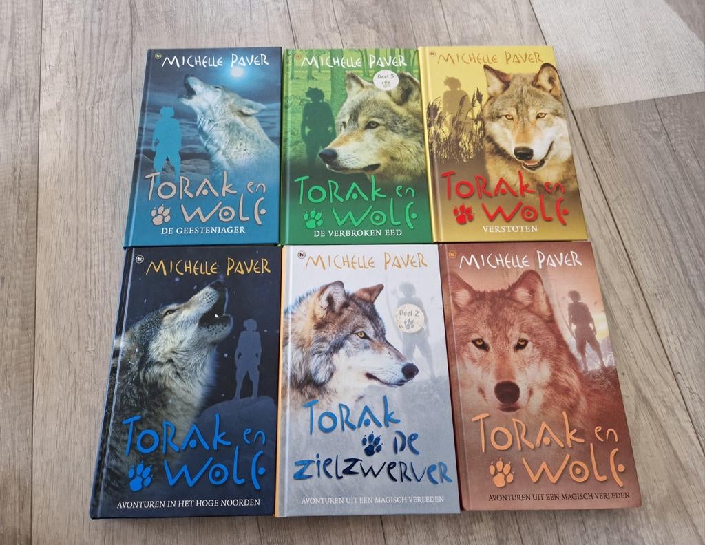 Hardcover boeken torak en de wolf deel 1 tm 6 michelle paver, Boeken, Ophalen of Verzenden, Zo goed als nieuw