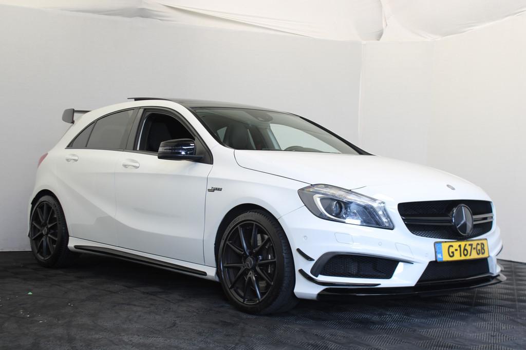 Mercedes-Benz A-Klasse AMG 45 4MATIC |Aero|Pano|Schaalstoele, Automaat, Gebruikt, 4 cilinders, Wit