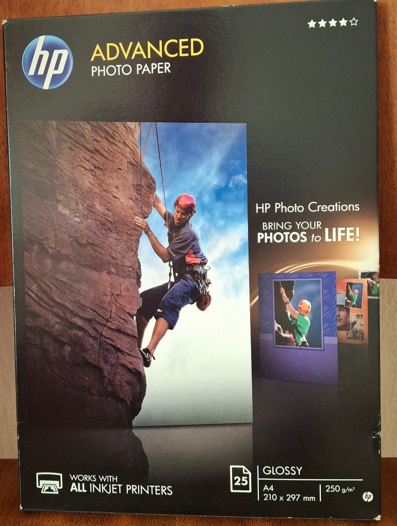 HP Advanced Fotopapier A4 Glanzend 250 g/m² 25 vel, Nieuw, Glanzend, FSC-gecertificeerd, Inkjet fotopapier