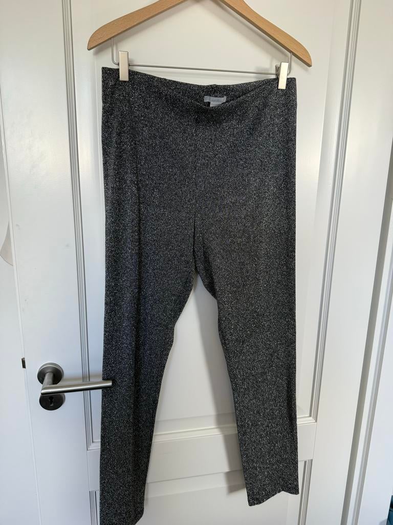 Zwarte glitterbroek H&M, maat L, Ophalen, Zwart, Maat 42/44 (L), Zo goed als nieuw