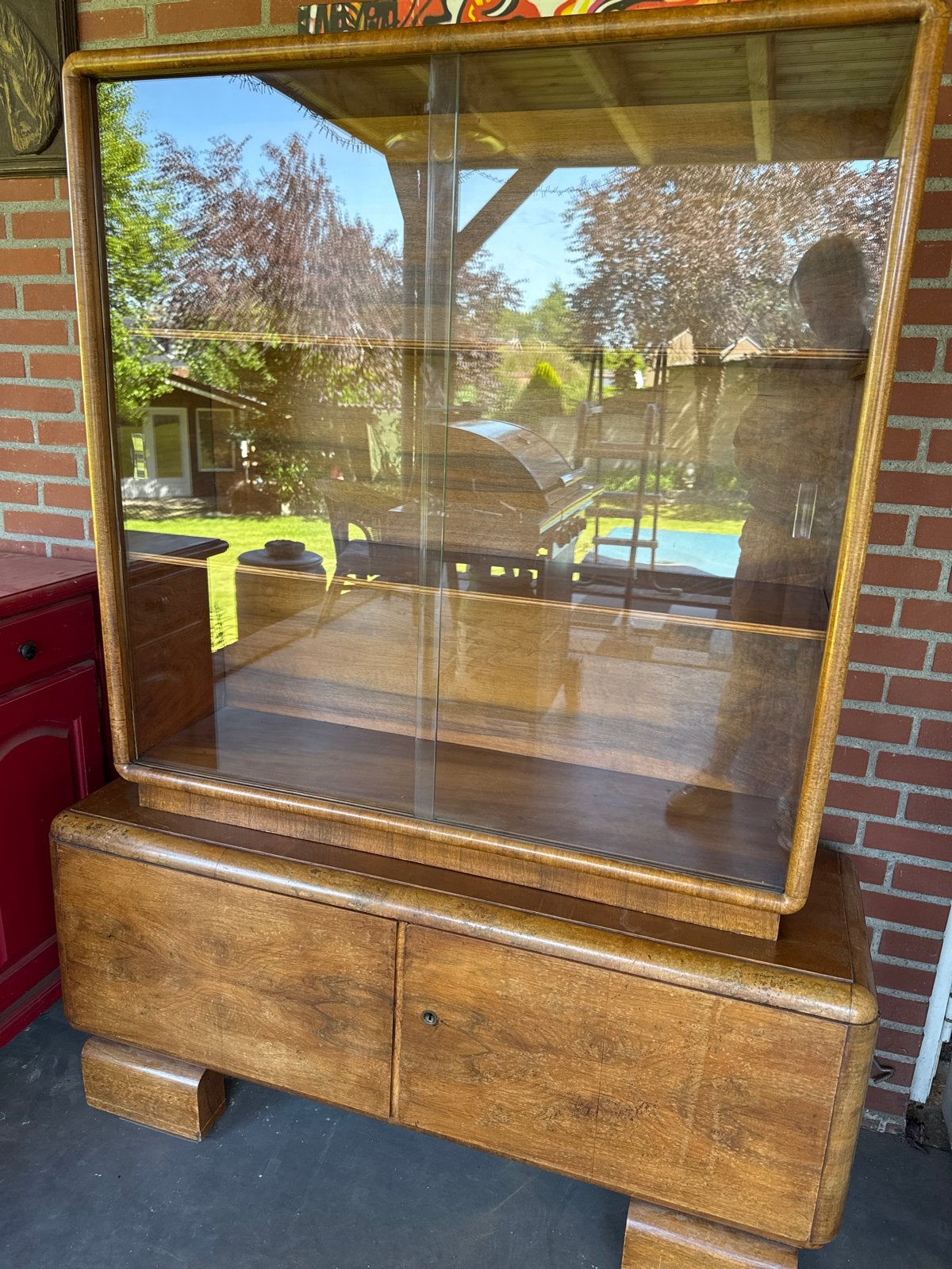 Mooie vintage vitrinekast, Huis en Inrichting, Ophalen, Gebruikt, 50 tot 100 cm, 150 tot 200 cm