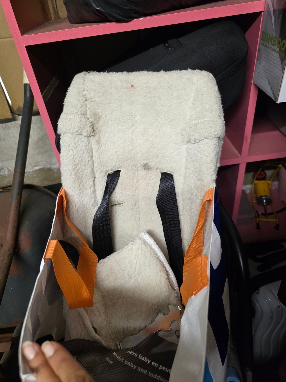 Melia Peuterstoel met Reductor voor Bakfiets, Ophalen, Achterzitje, Gebruikt, 0 t/m 13 kg