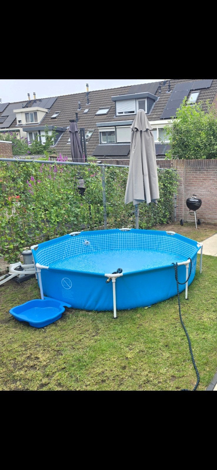 Zwembad 244x51 cm met zoutwaterfilter en accessoires, Ophalen, Gebruikt, Rond, Opzetzwembad